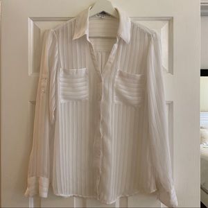 Express Portofino Blouse - White Stripe Medium